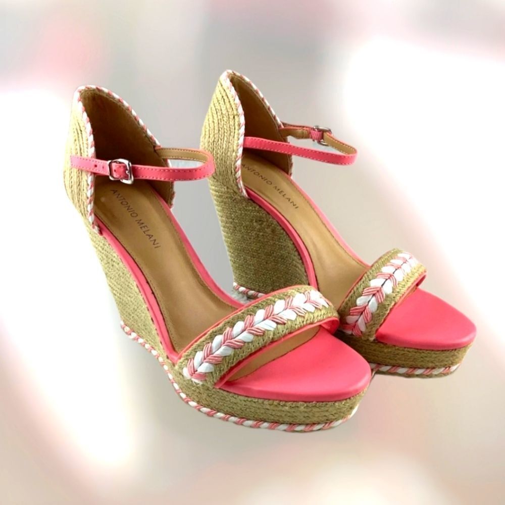 ANTONIO MELANI SHARLA ESPODRILLE PLATFORM WEDGE SANDALS - Picture 3 of 11